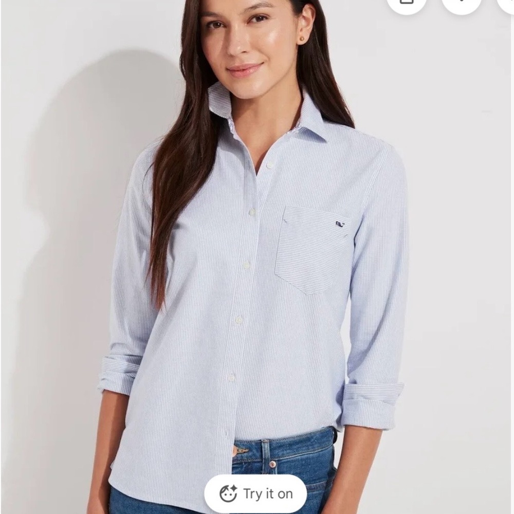 Vineyard Vines Sky Blue Striped Button Down Shirt